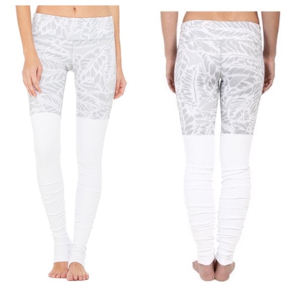 ALO Yoga Pants - alo Gray Goddess Ribbed Leggings, Palm Springs